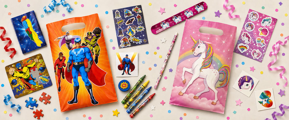 pre-filled boys and girls party bags 