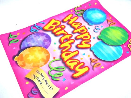 Extra Large Pink Happy Birthday Balloons Loot Bag