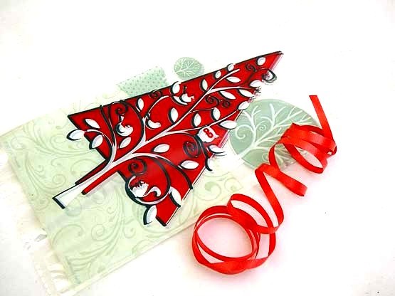 Red Christmas Tree Cello Party Bag