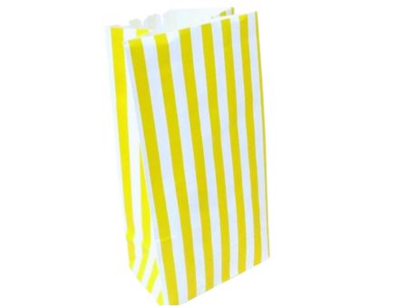 Yellow Stripe Paper Party Bag
