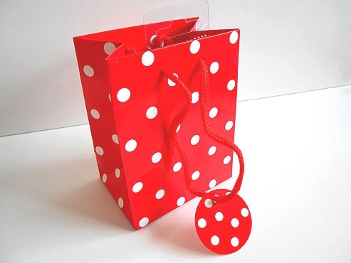 Red Polka Dot Gift Bag (14x11x8)