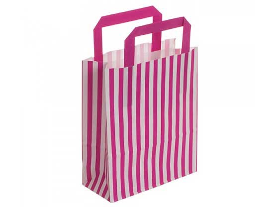 Hot Pink Stripe Recyclable Carry Bag