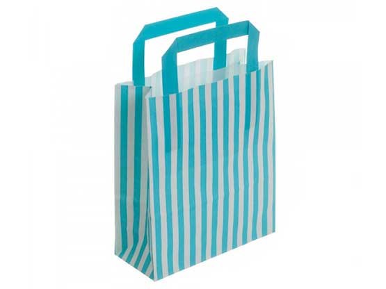 Turquoise Stripe Recyclable Carry Bag