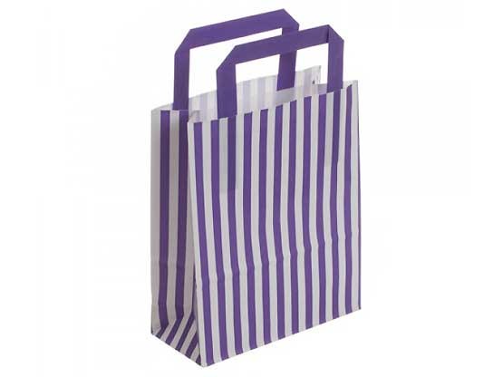 Purple Stripe Recyclable Carrier Bag