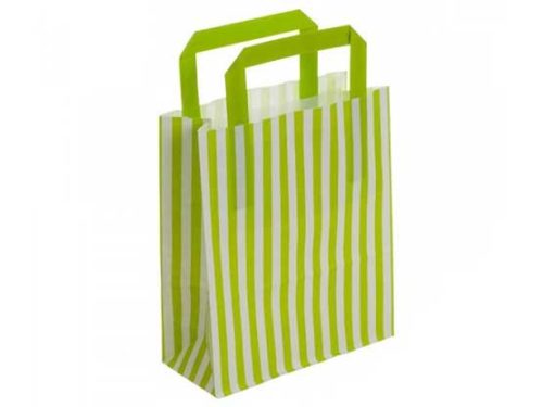 Lime Green Stripe Recyclable Carry Bag