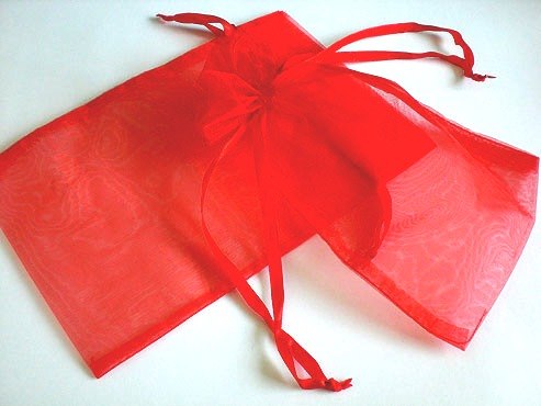 Large Red Organza Bag