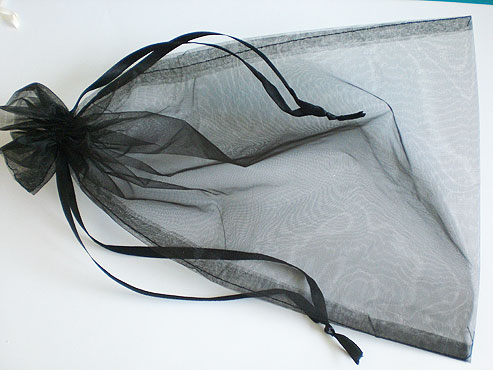 Giant Black Organza Drawstring Bag