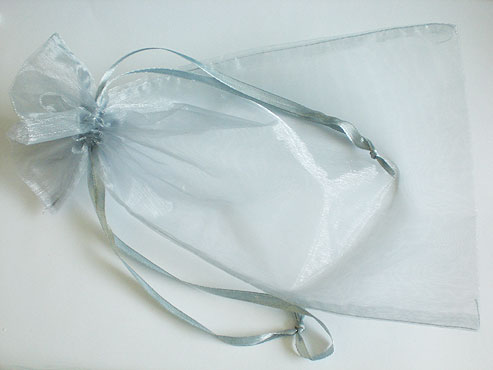 Giant Silver Organza Drawstring Bag