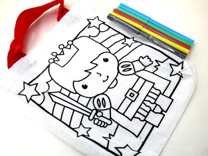 Knight Colour-In Canvas Bag