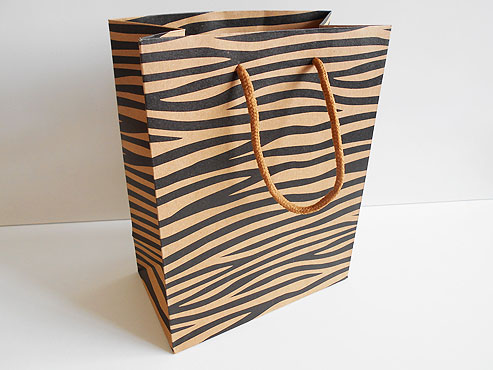 Large Tiger Print Kraft Gift Bag