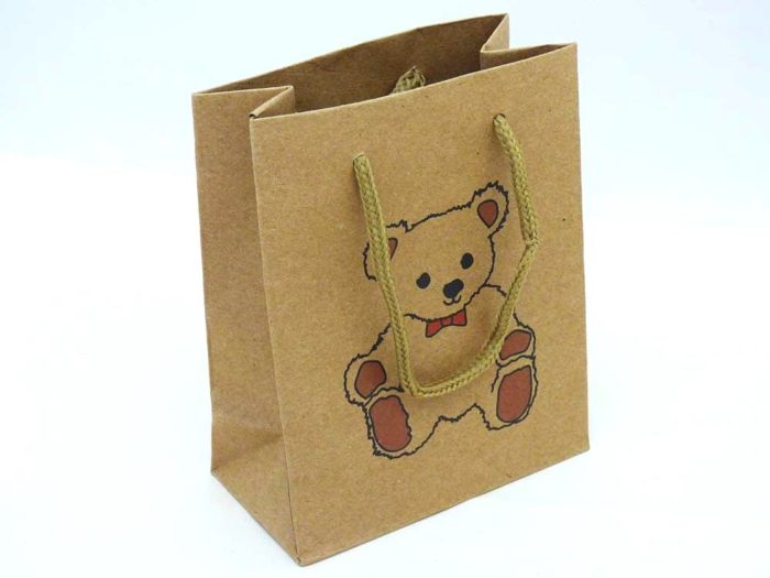 Small Teddy Bear Kraft Gift Bag