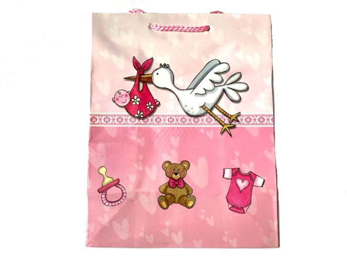 Pink Stork Baby Gift Bag