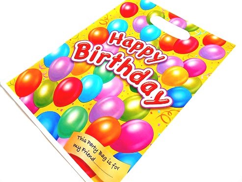Yellow Happy Birthday Balloons Loot Bag