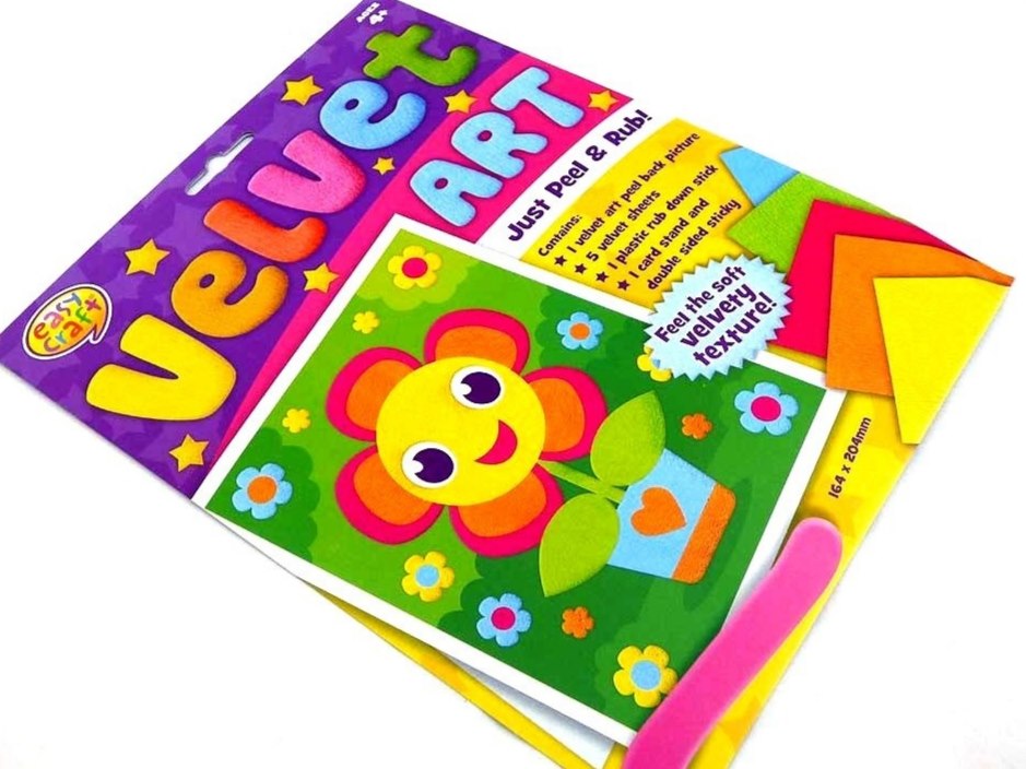 Easy Craft Kit - Velvet Art - SMILEY FLOWER