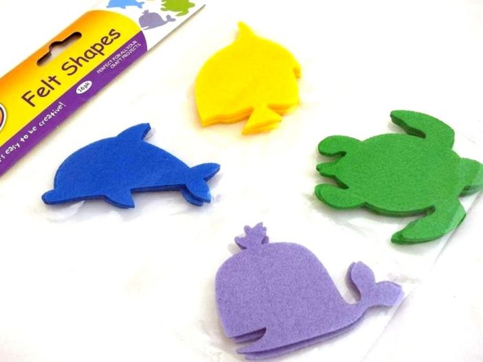 16 Felt Shapes - SEA ANIMALS