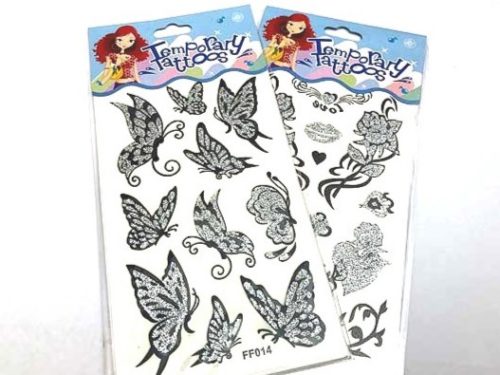 Silver Glitter Tattoo Sheet