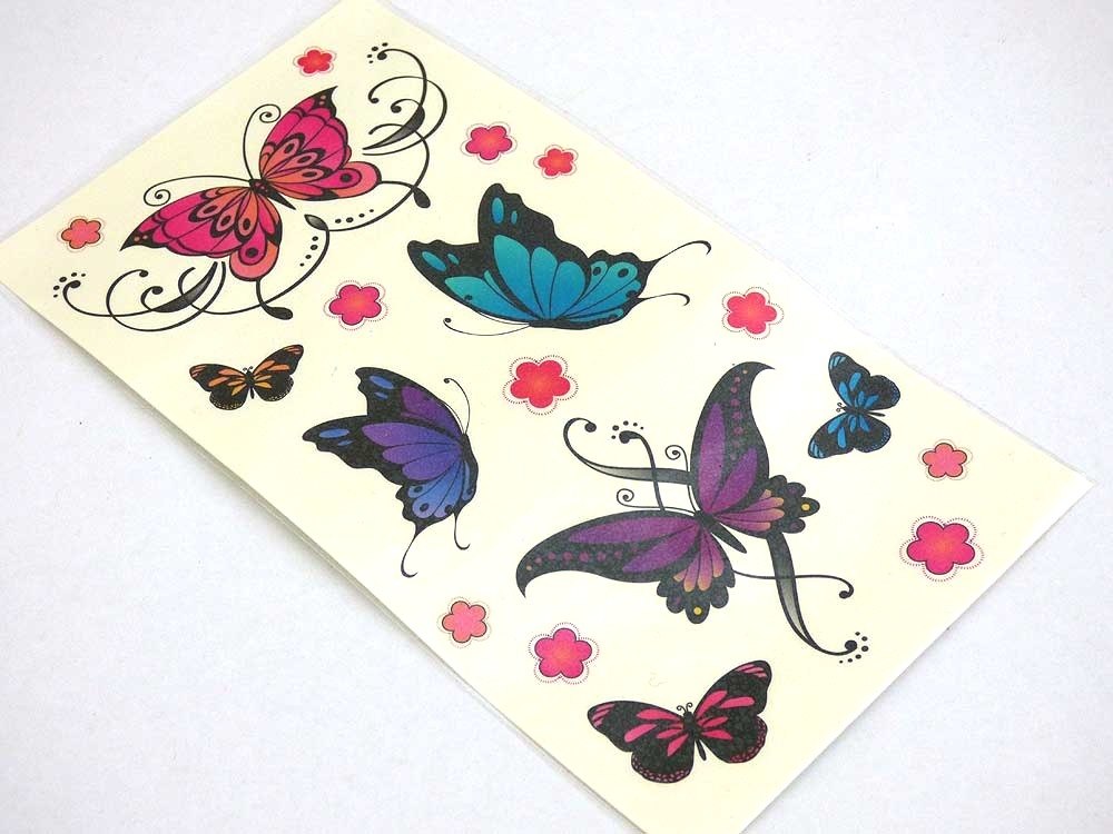 Butterflies & Blossoms Tattoo Sheet