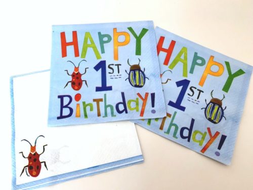 Blue Bug 1st Birthday Napkins