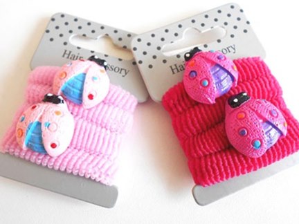 Pink Ladybird Hair Elastics