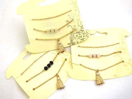 Triple Chain Tassel Necklace