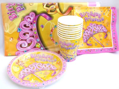 Princess Tiara Table Setting Party Pack for 8 people