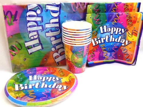 Happy Birthday Table Setting Party Pack for 8 people