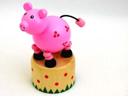 Wooden Pig Push-Up Toy