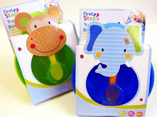 Jungle Pals Travel Feeding Bowl & Spoon Set - Monkey/Elephant