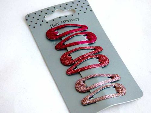 Mini Pink Glitter Hair Clips