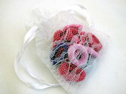 Lacy Bag of Glitter Hair Elastics